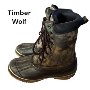 Timber Wolf Men's Camo Waterproof Lace Thermo Lite Hiking Hunting Winter Boots 7
